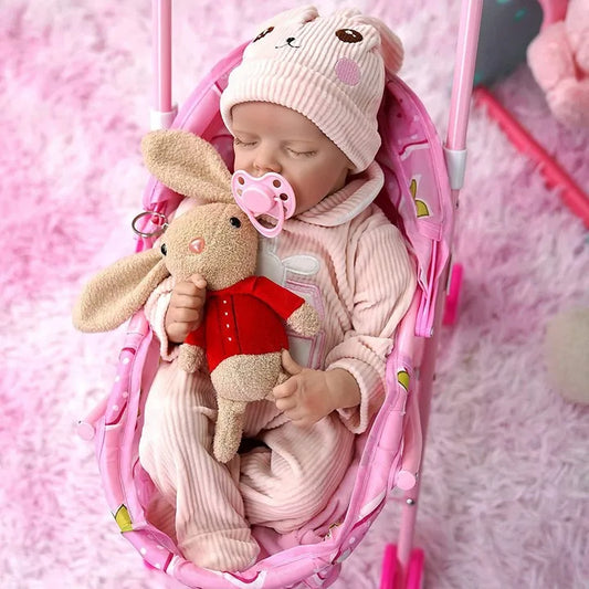Smuk baby reborn dukke i pink