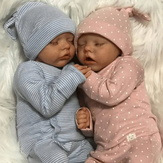 Tvillinger piger og dreng new born dukke