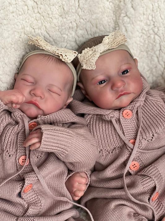 Tvillinger Baby Born Dukke vågne og sovende